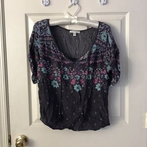 AEO Cap sleeve flower print blouse